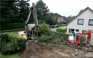 foto di uno scavo per costruire