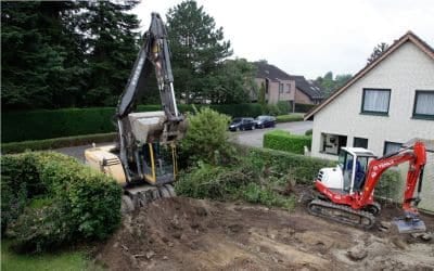 foto di uno scavo per costruire